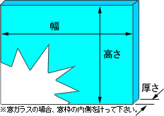 ガラスの測り方